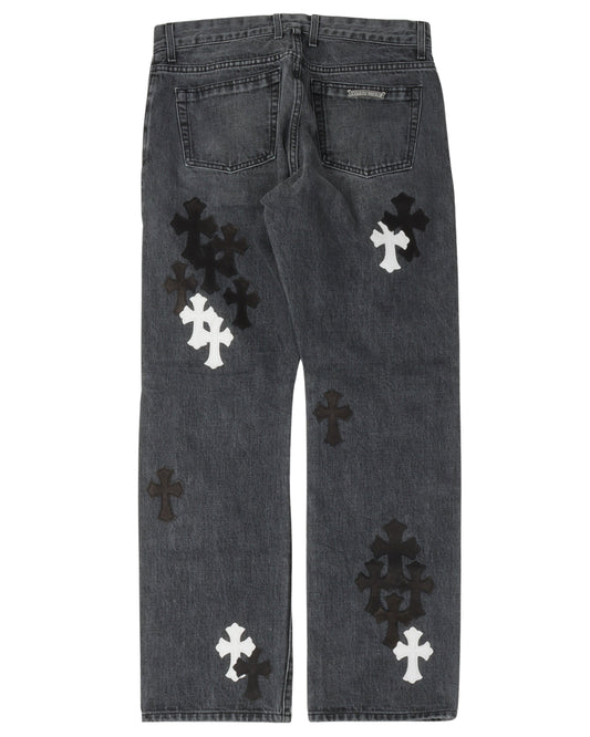 Fleur-Knee Cross Patch Jeans