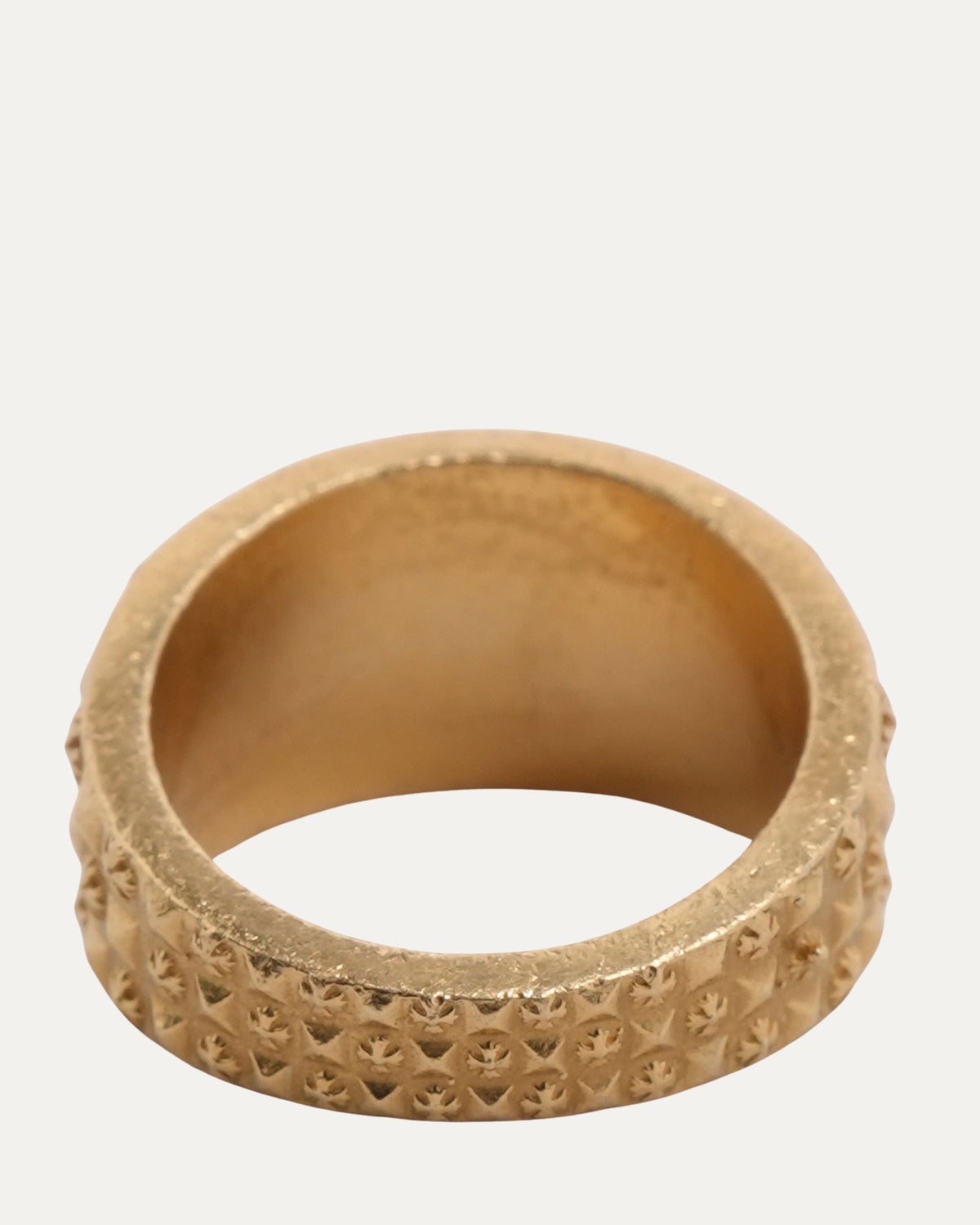 22k Gold Pyramid Cross Studded Ring