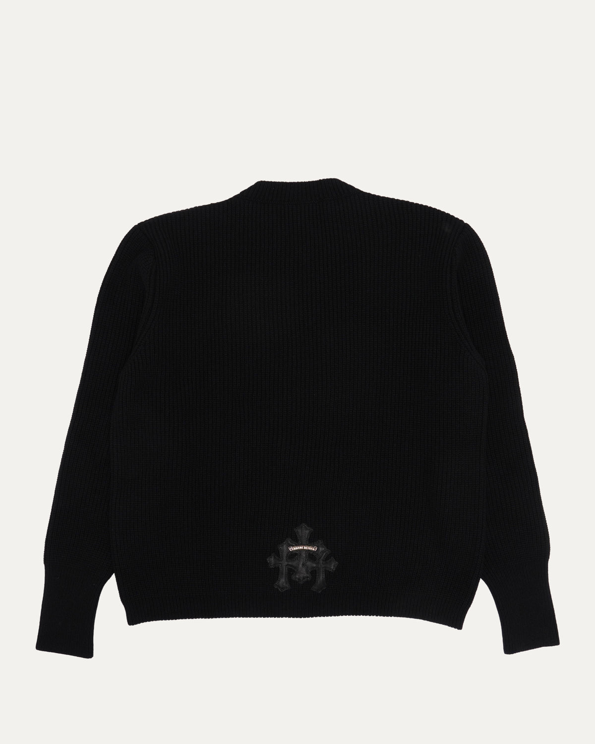 Cemetery Cross Patch Ribbed Crewneck Sweater