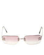 Vintage Diamond Rimless Square Sunglasses