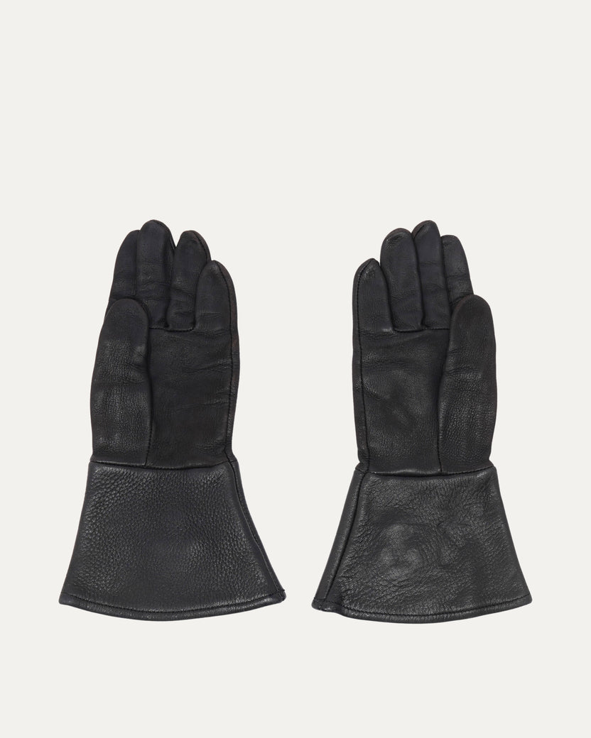 Silver Cross Embellished Motorcycle Gloves