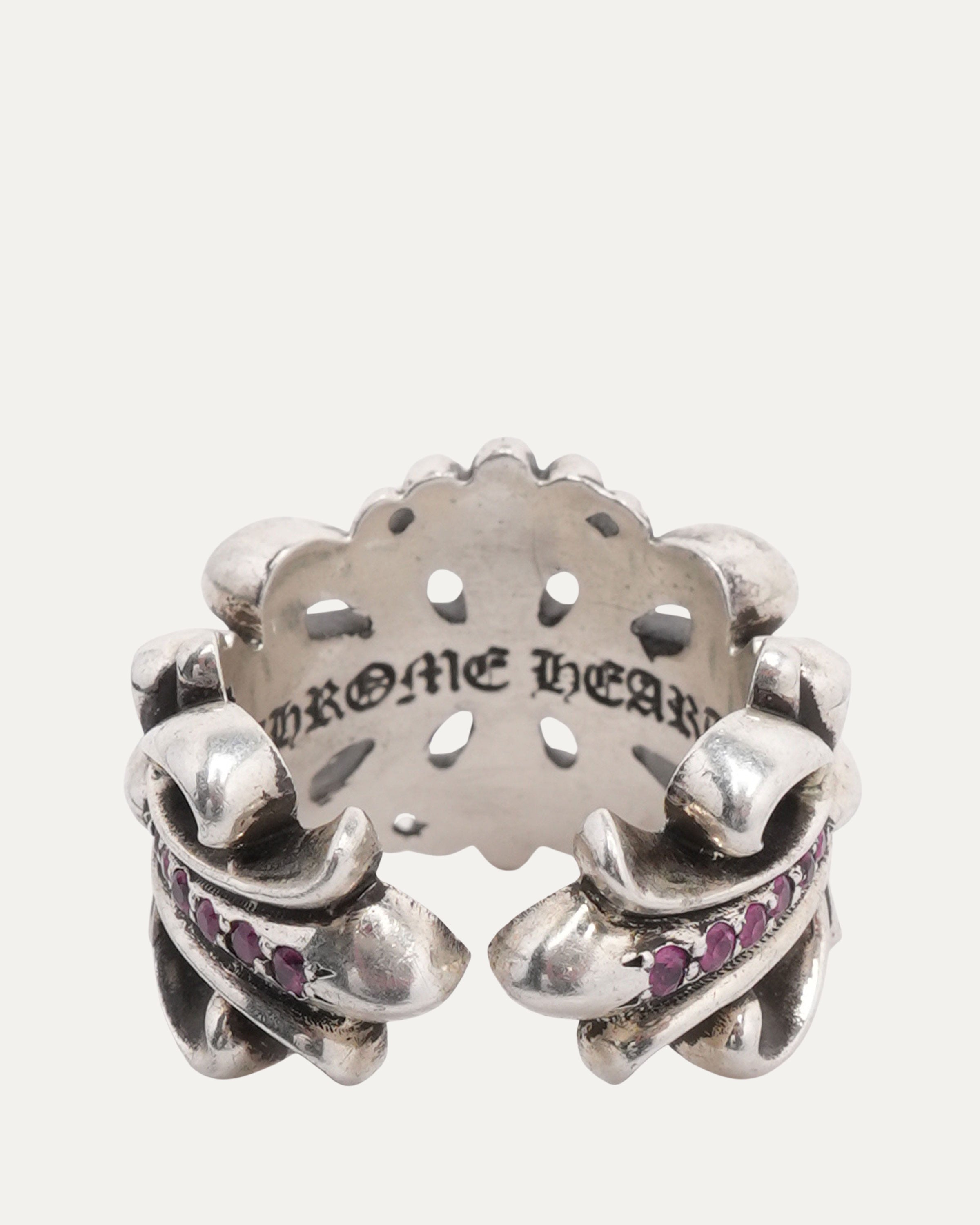 Chrome Hearts Pink Sapphire Double Floral Cross Ring – Justin Reed