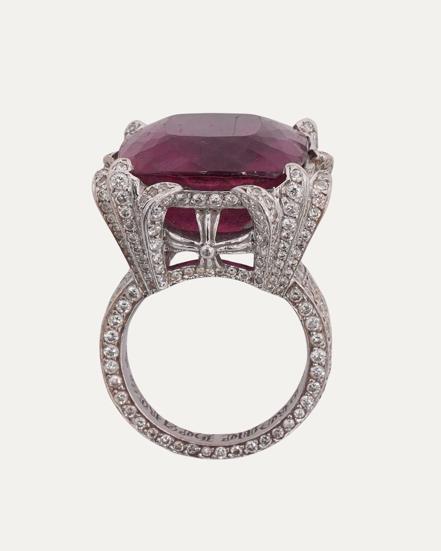 White Gold Sapphire Diamond Cocktail Ring