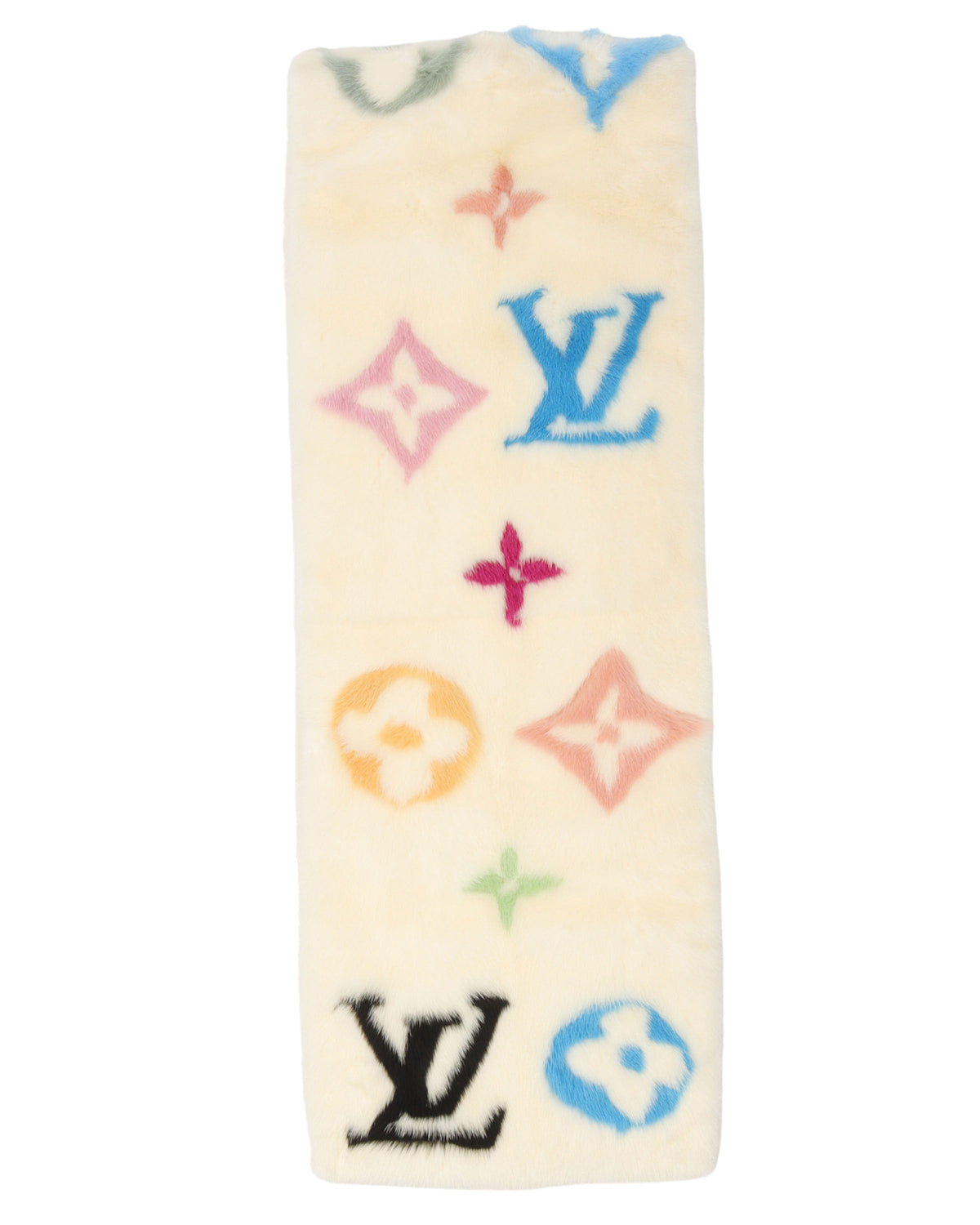Takashi Murakami Multicolor Mink Fur Scarf