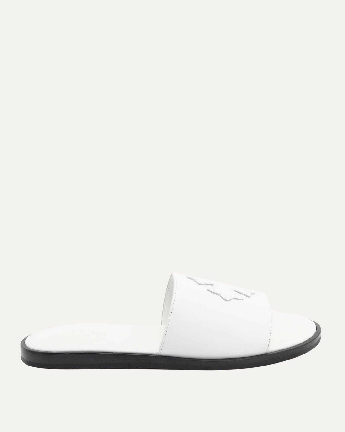 Plus Cross Patch Leather Slides
