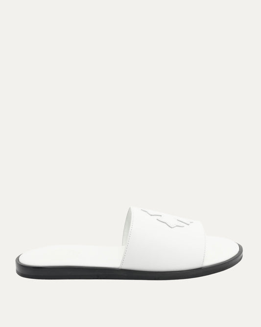 Plus Cross Patch Leather Slides