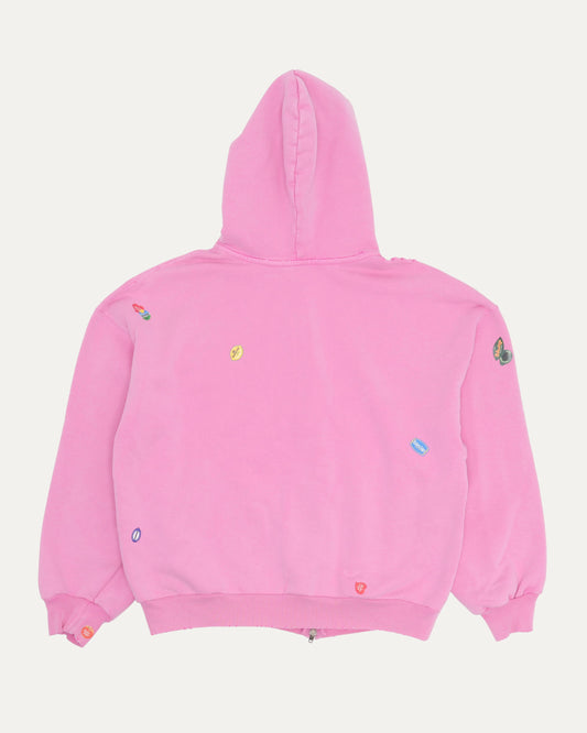 Fruit Sticker Zip Up Hoodie