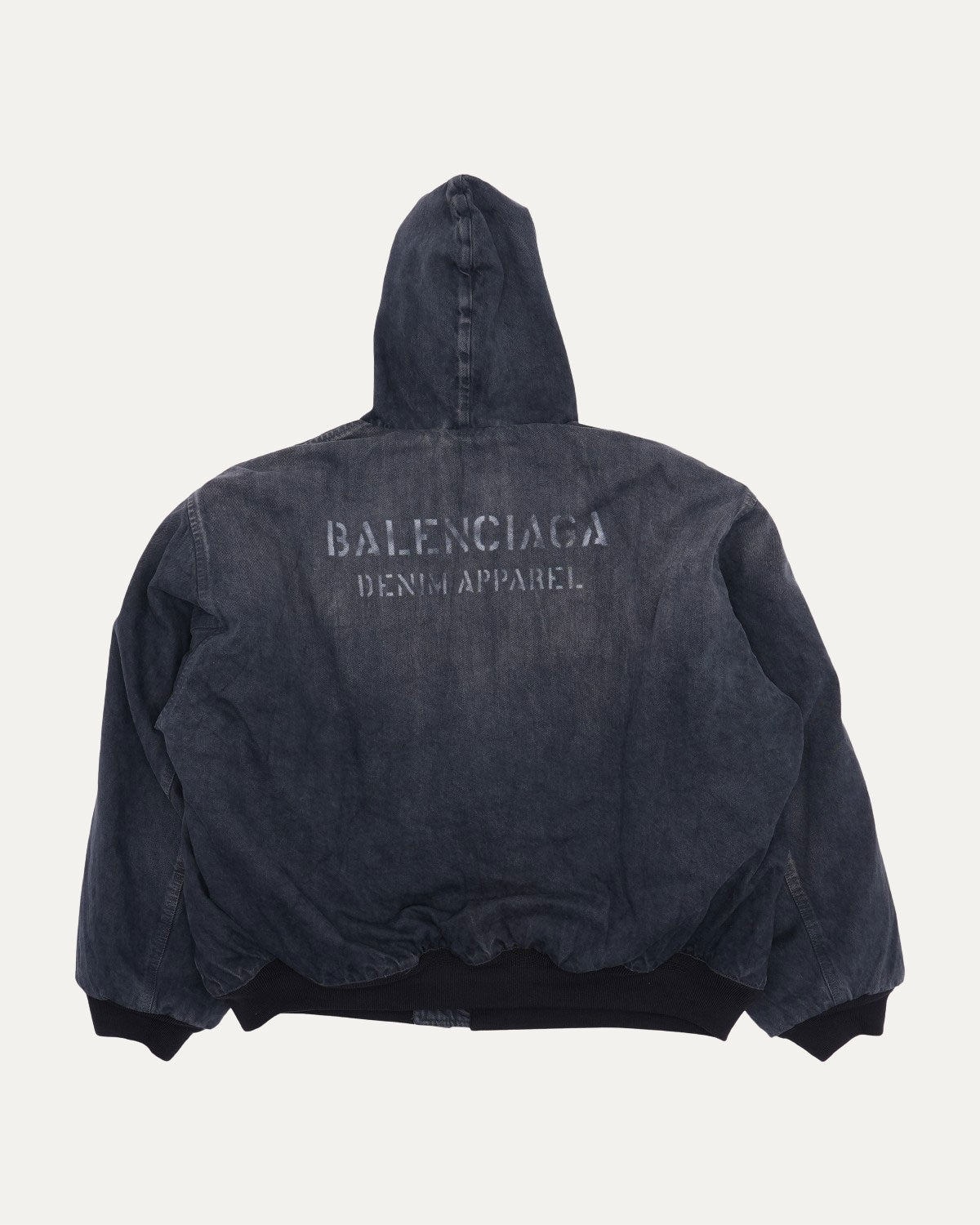 Oversized Hooded Denim Bomber Jacket