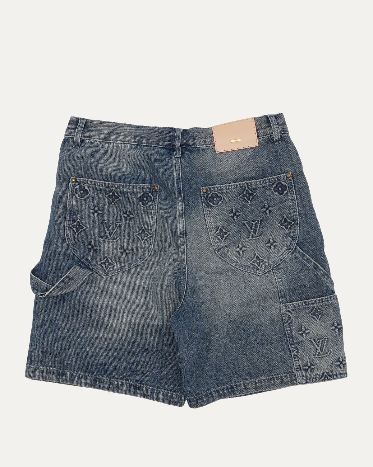 Monogram Double Knee Denim Shorts