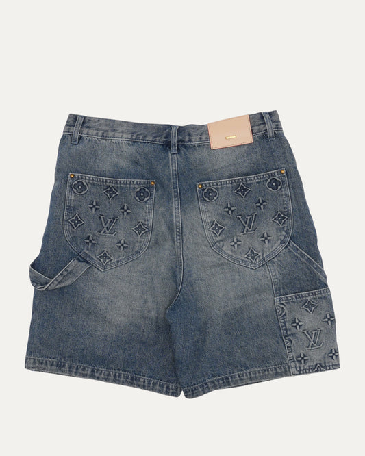 Monogram Double Knee Denim Shorts