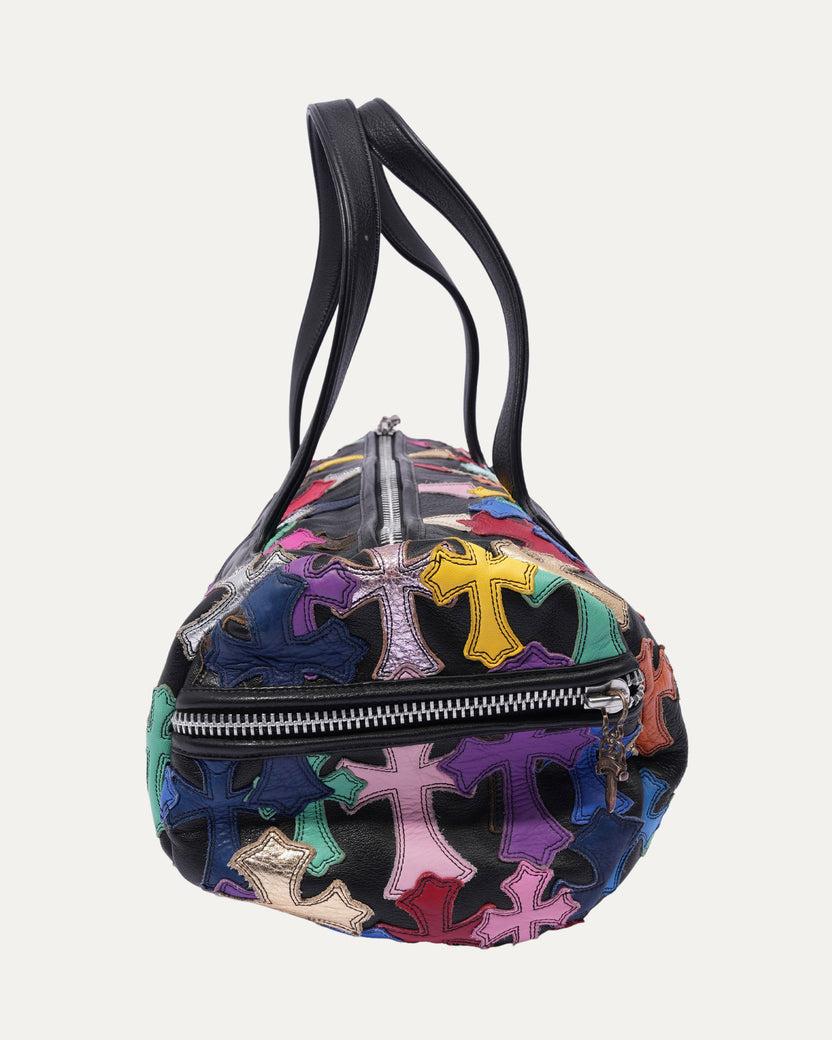 Multicolor Cross Patch Cemetery Mini Duffle Bag