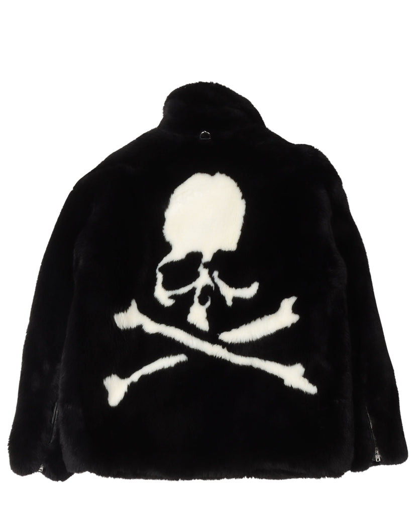 Faux Fur Skull & Crossbones Jacket