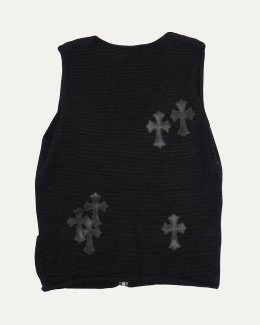 Cross Patch Alpaca Zip Vest