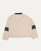 Asymmetrical Varsity V-Neck Sweater