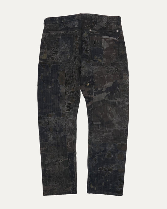 Camouflage Boro Repair Zipper Jeans