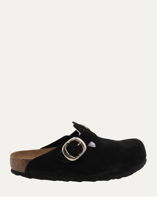 Dagger Embellished Birkenstock Boston Suede Mule