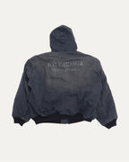 Oversized Hooded Denim Bomber Jacket