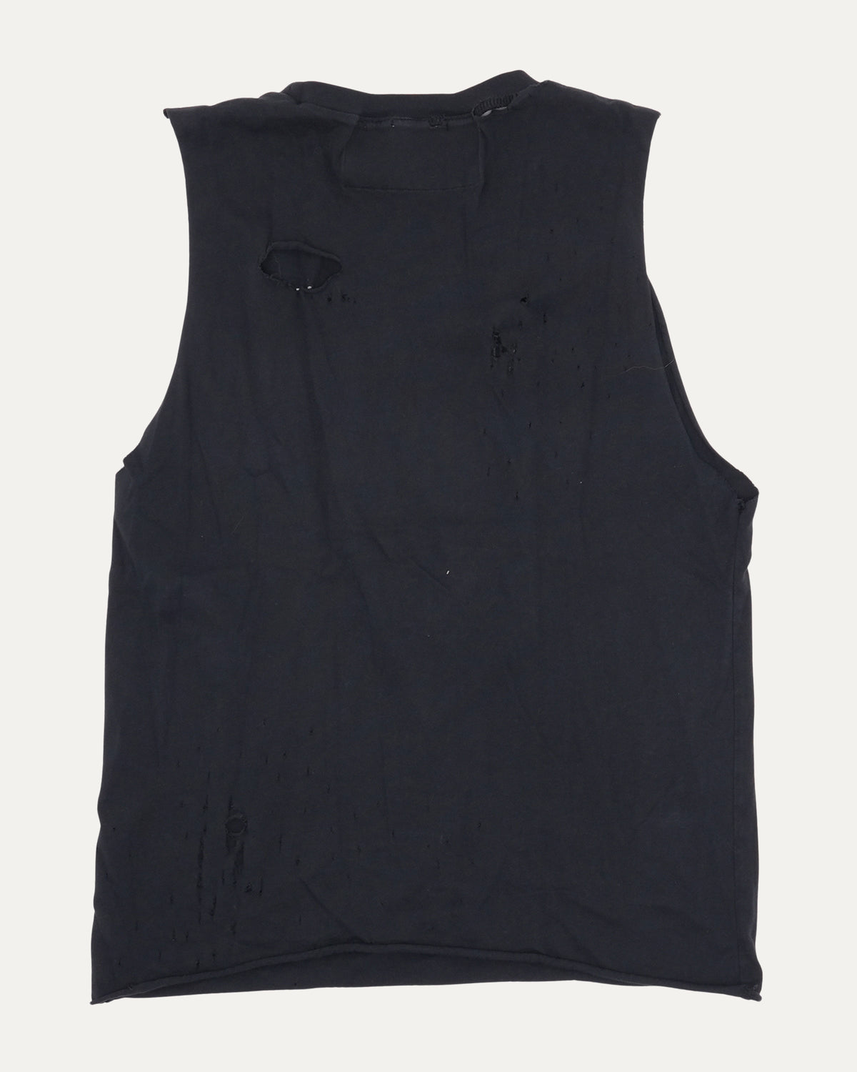 Classic Logo Distressed Cut Off T-Shirt