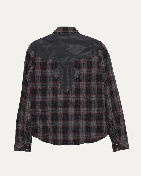 Leather Accent Fleur Yoke Flannel Shirt