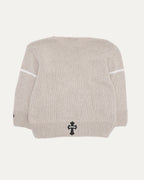 Cross Patch Oversized Cashmere Striped Sweater