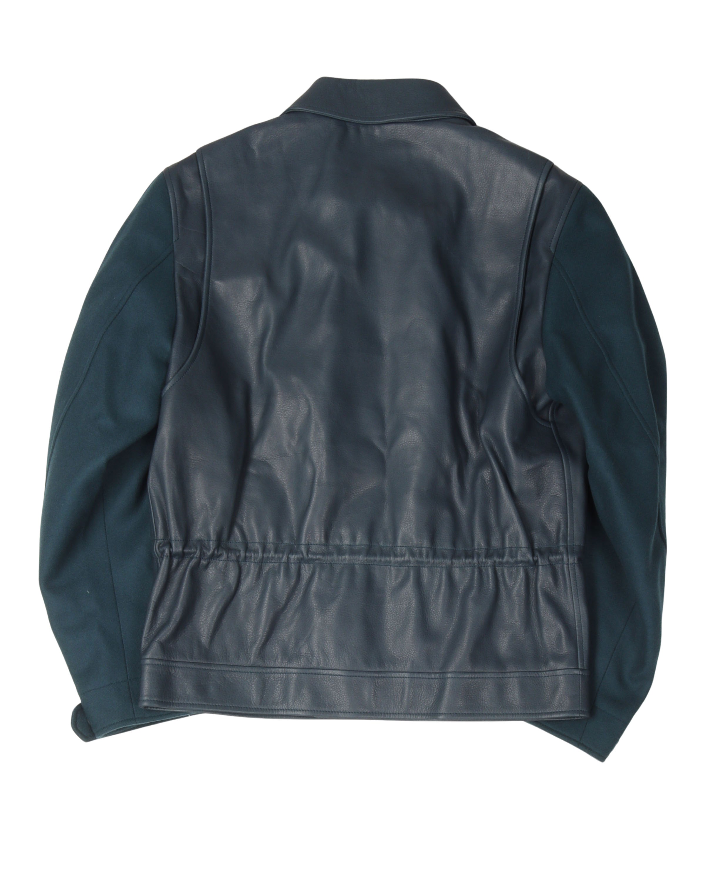 Leather & Wool Blouson Jacket