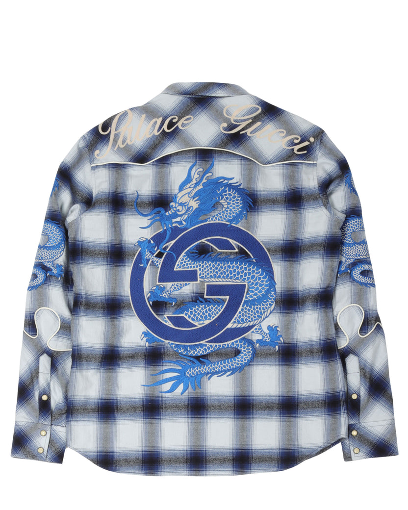 Gucci Embroidered Dragon Shirt