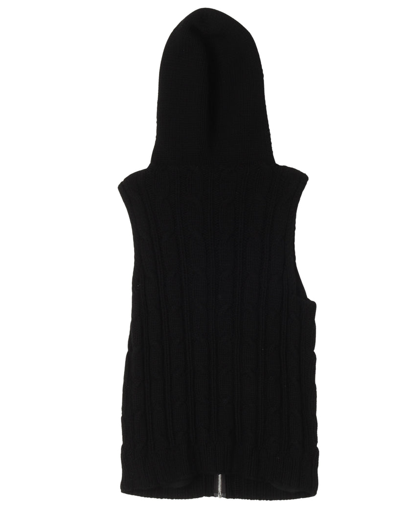 Sleeveless Hooded Sweater Vest