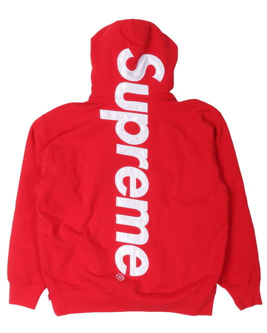 Satin Appliqué Hooded Sweatshirt