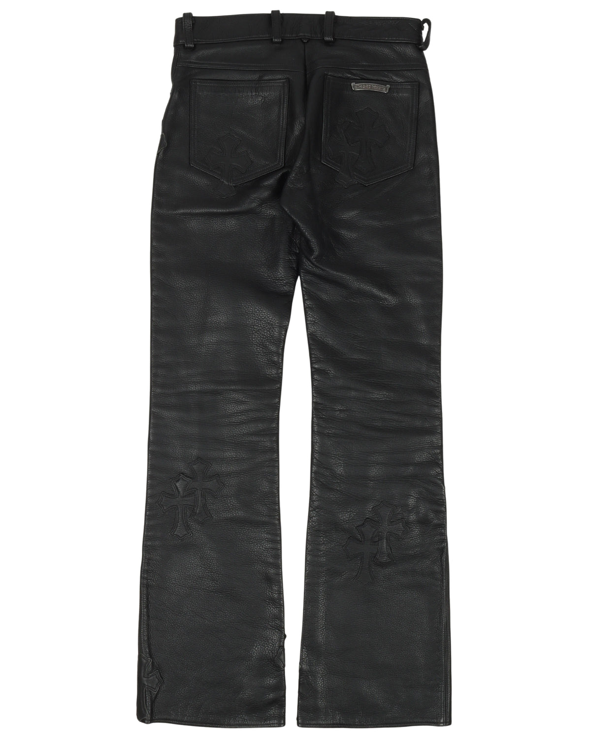 Multi-Cross Leather Fleur Knee Pants