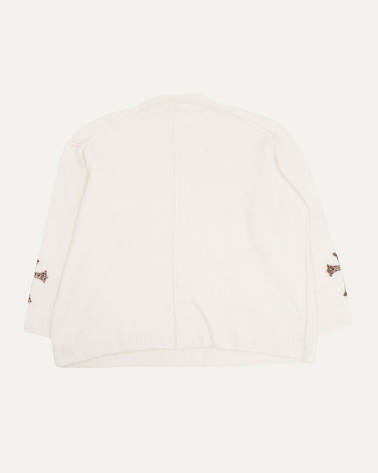 Silk Cashmere Blend Cross Patch Sweater