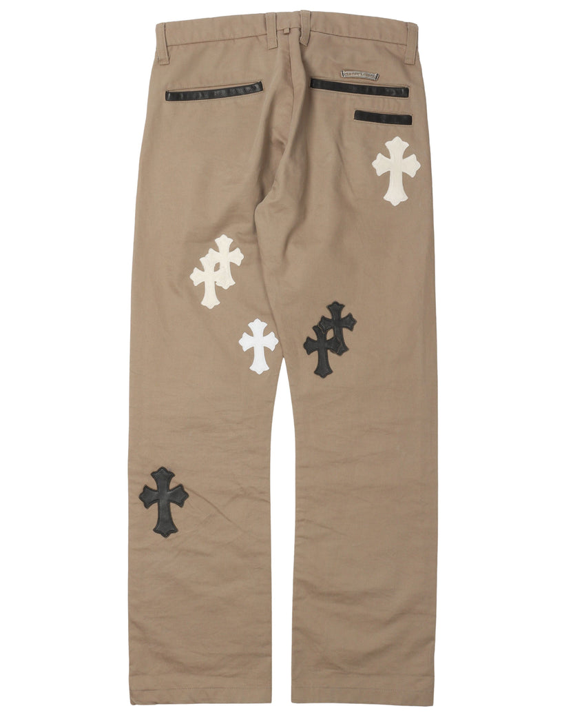 Chino Leather Cross Patch Pants