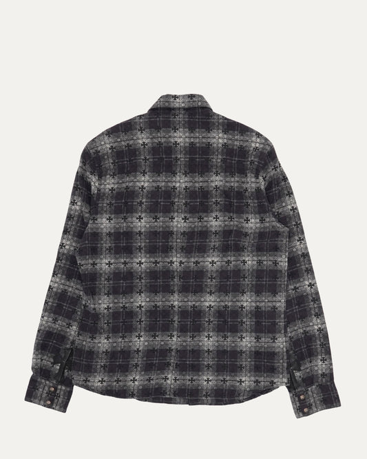 Monogram Cross Patch Loose Ends Flannel Shirt