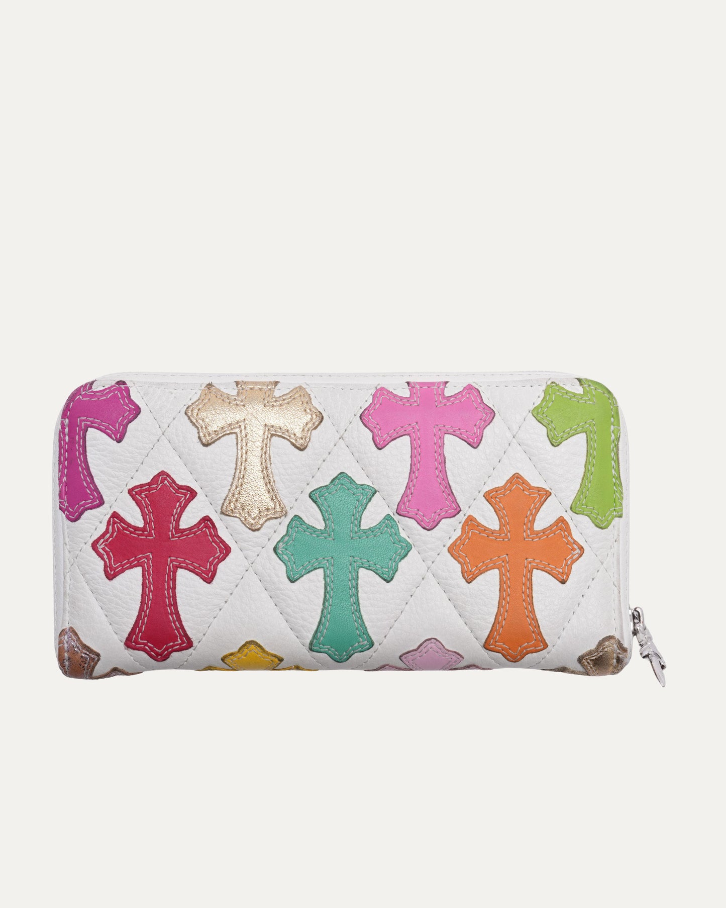 Multicolor Cross Patch Zip Wallet