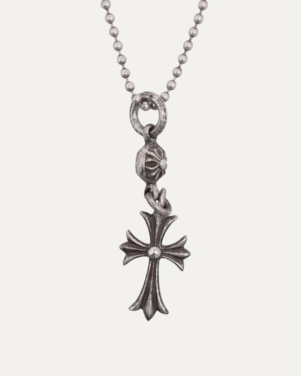 Small Cross and Plus Ball Pendant with Ball Chain