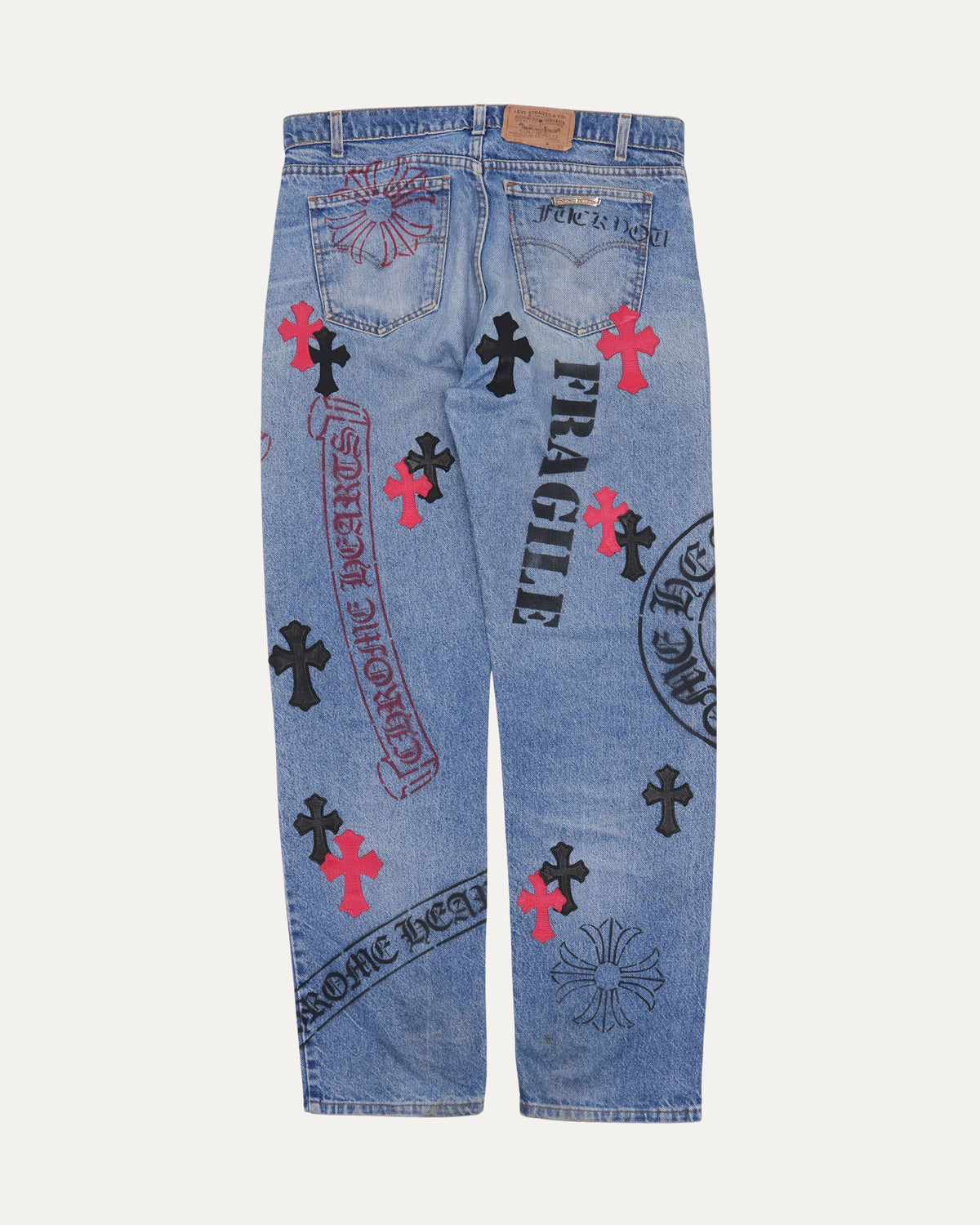 Stencil Cross Patch Levi's Jeans