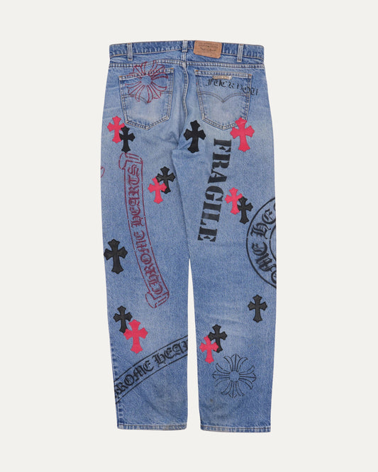 Stencil Cross Patch Levi's Jeans