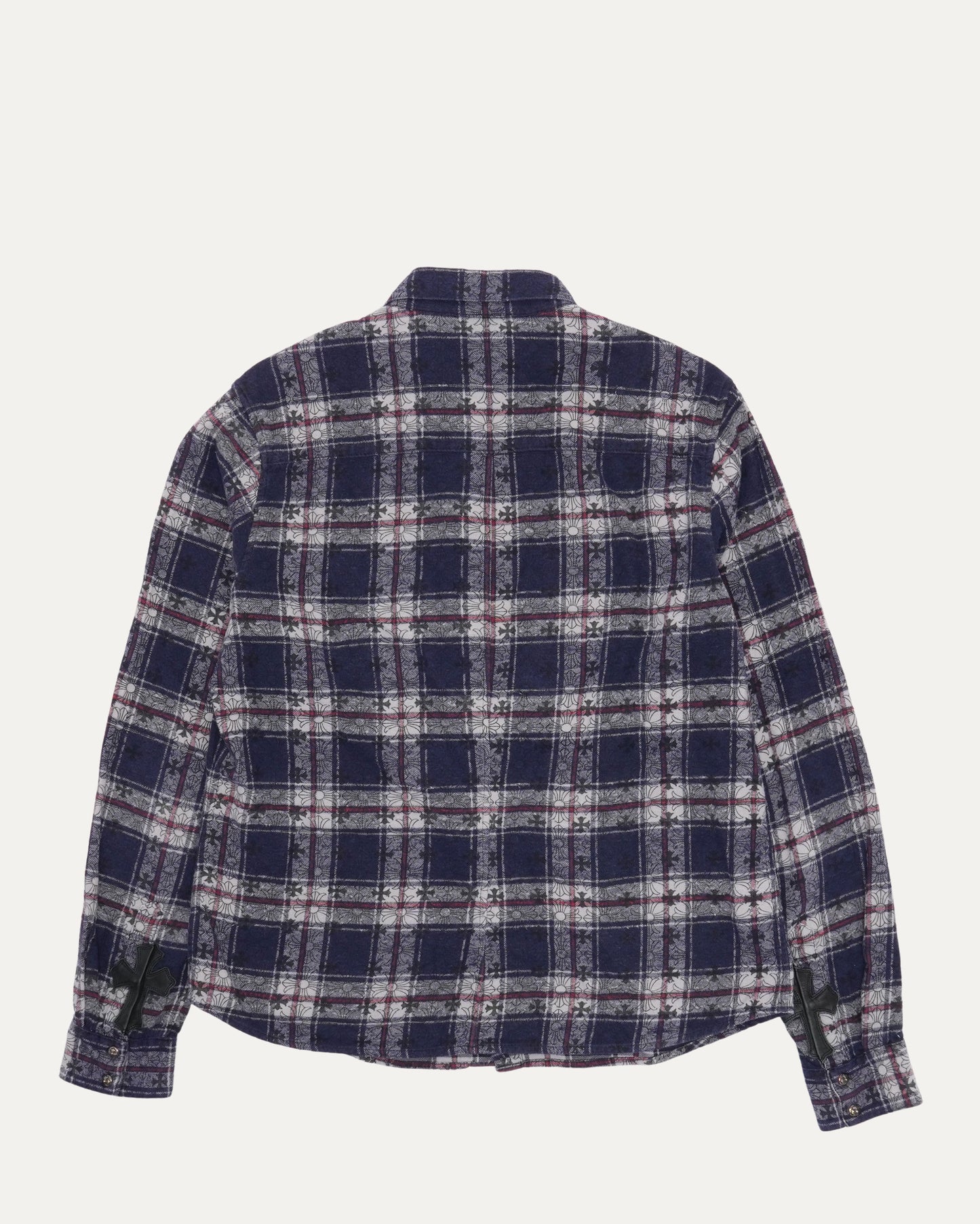Monogram Cross Patch Loose Ends Flannel Shirt