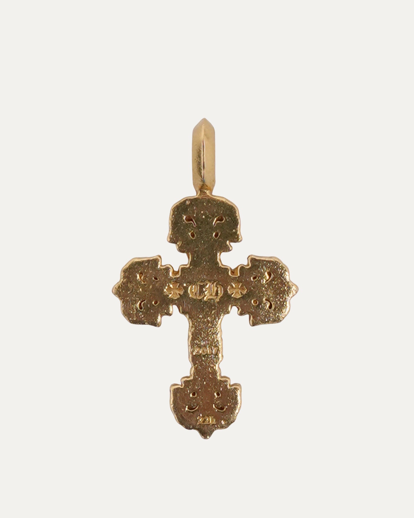 22k Gold & Diamond Filigree Cross Pendant