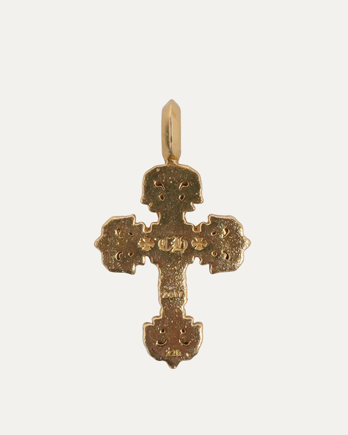 22k Gold & Diamond Filigree Cross Pendant