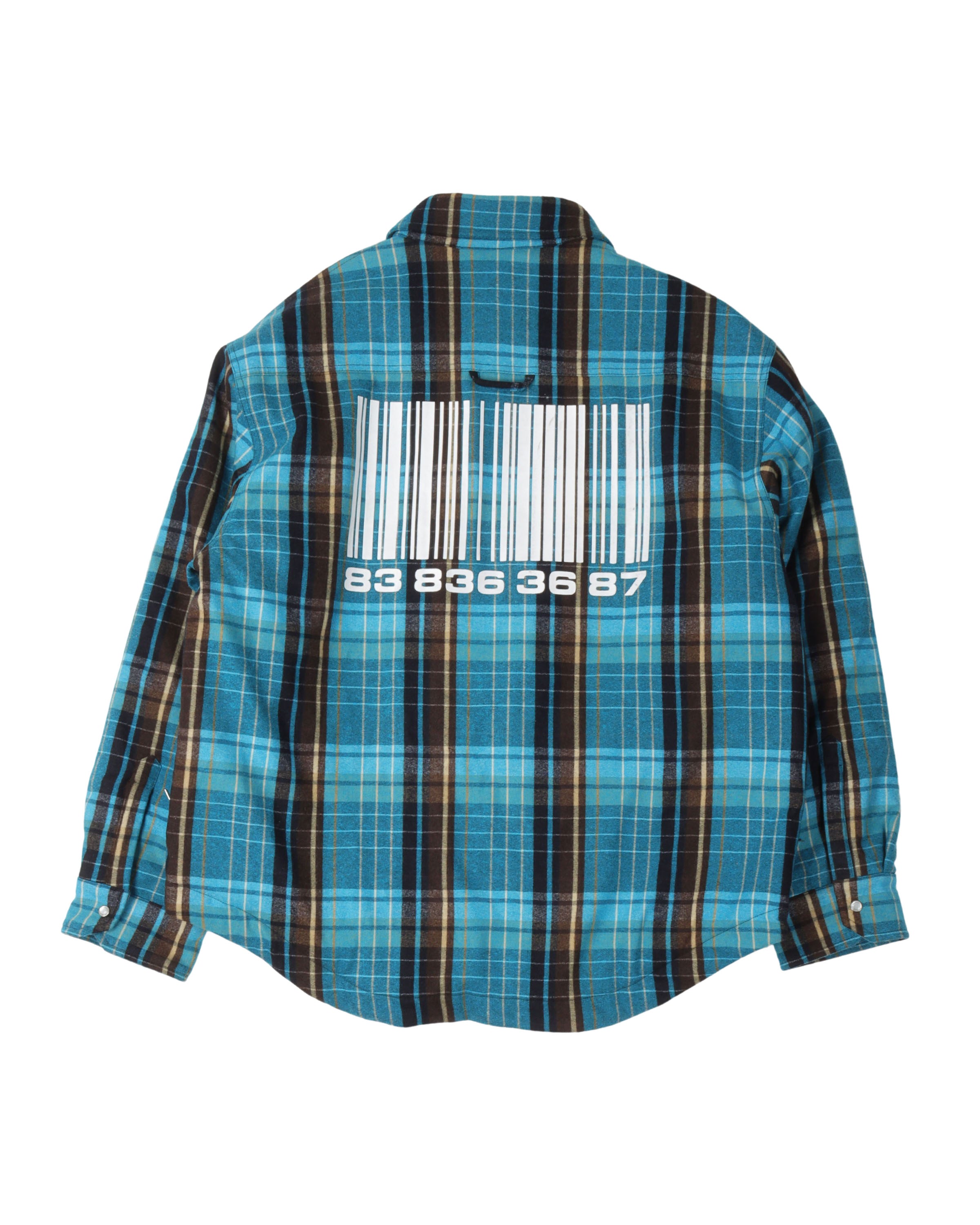 VTMNTS Padded Barcode Checked Shirt