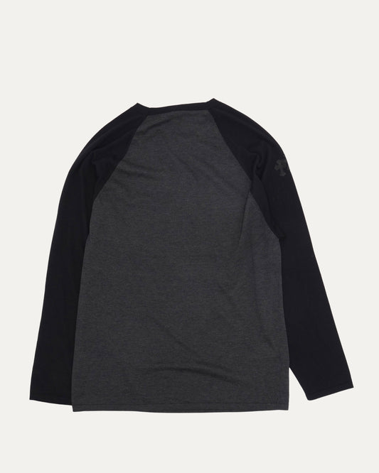 Silk Blend Cross Patch Long Sleeve Raglan T-Shirt