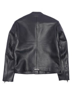 Matty Boy Hand-Painted Cemetery Cross Patch Leather Jacket