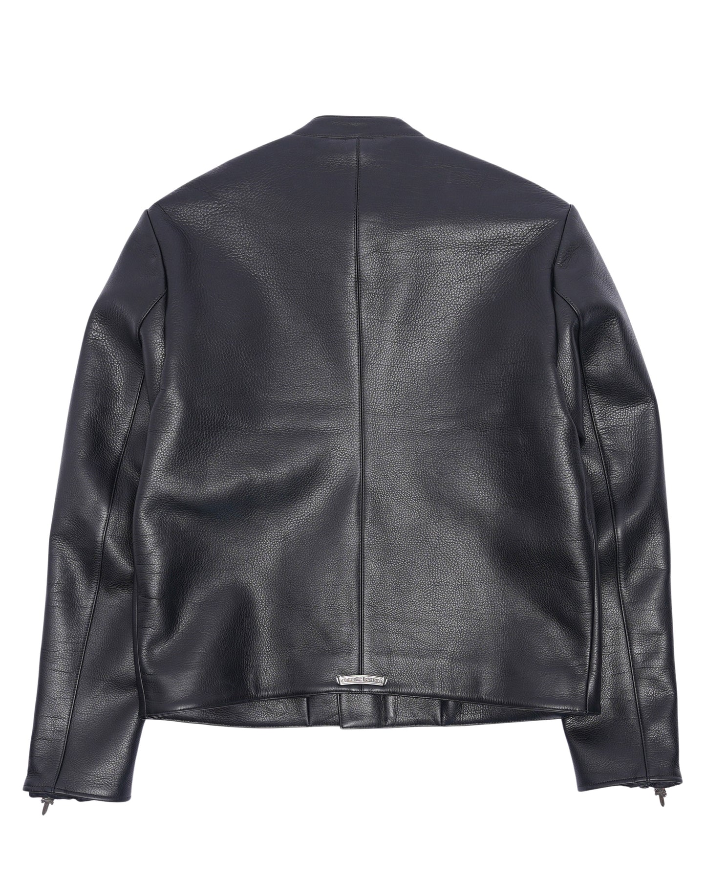 Matty Boy Hand-Painted Cemetery Cross Patch Leather Jacket