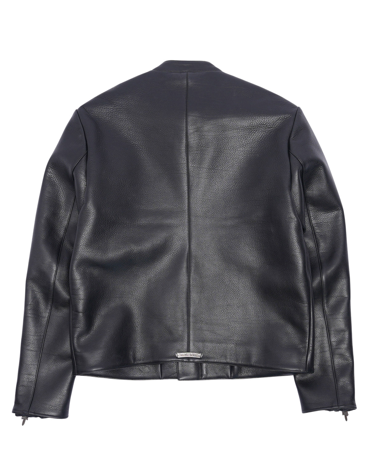 Matty Boy Hand-Painted Cemetery Cross Patch Leather Jacket