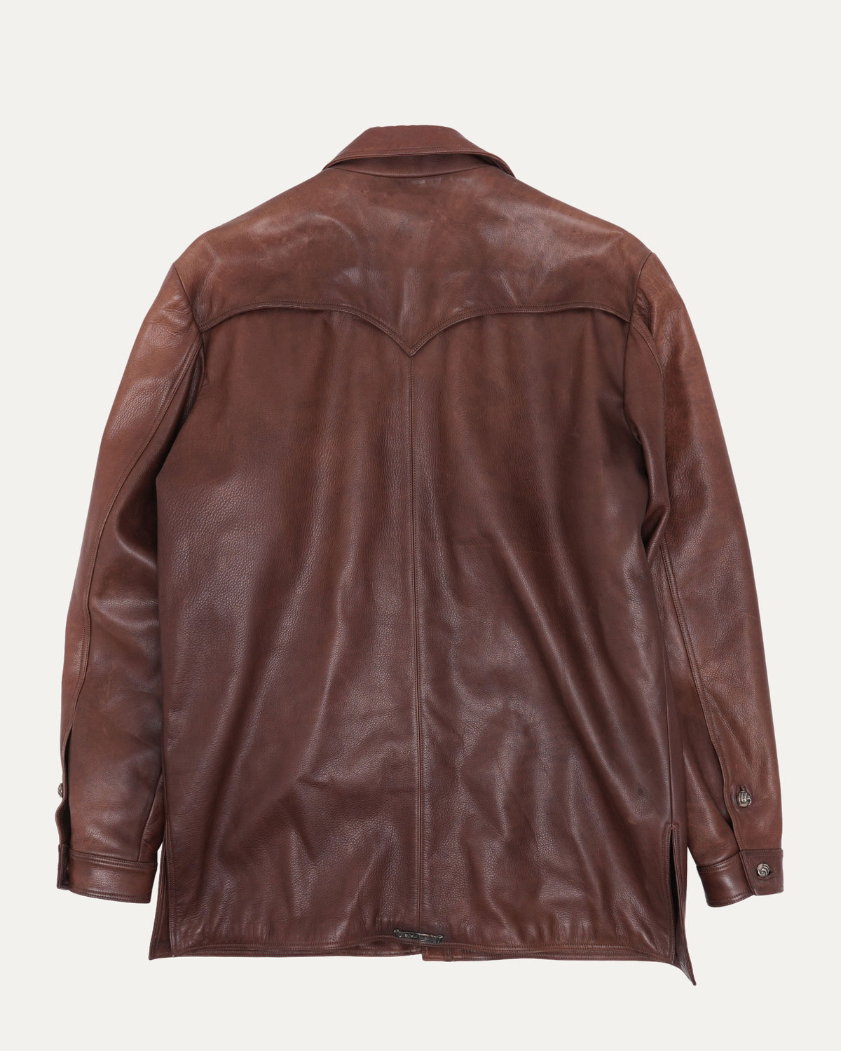 Leather Western Claw Button Jacket