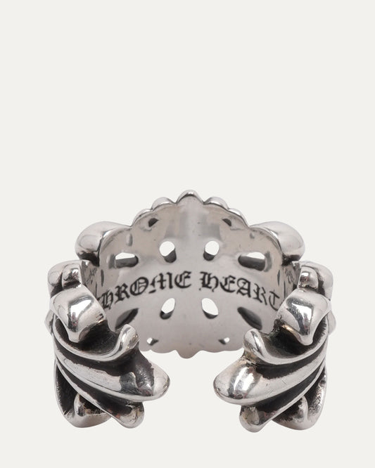Double Floral Cross Ring