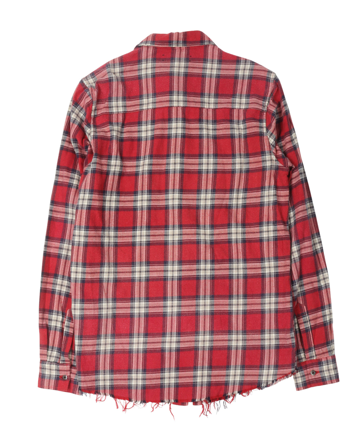 Raw Hem Flannel Shirt