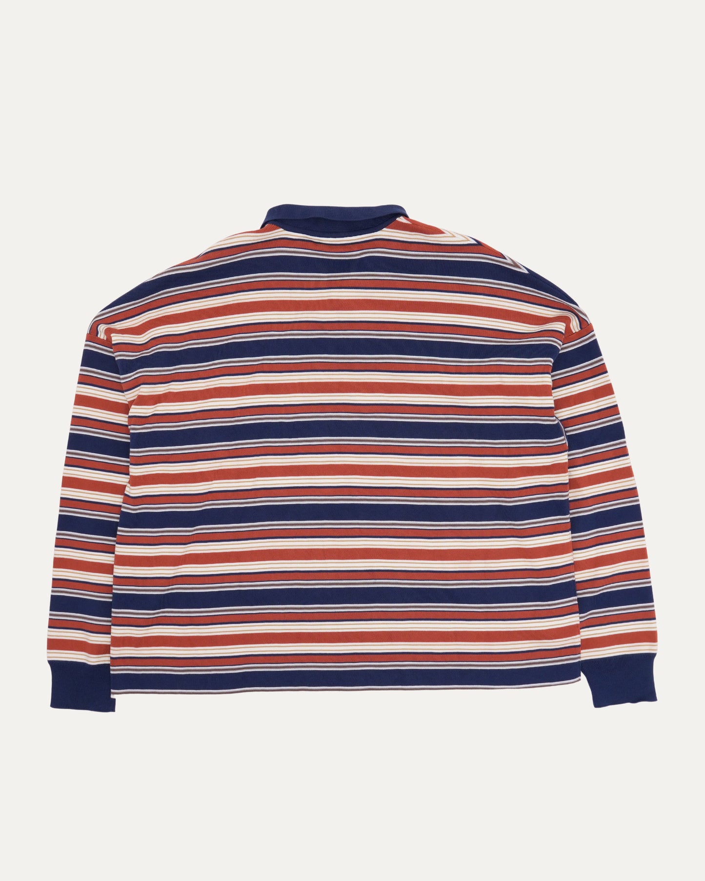 Triomphe Loose Striped Long Sleeve Polo