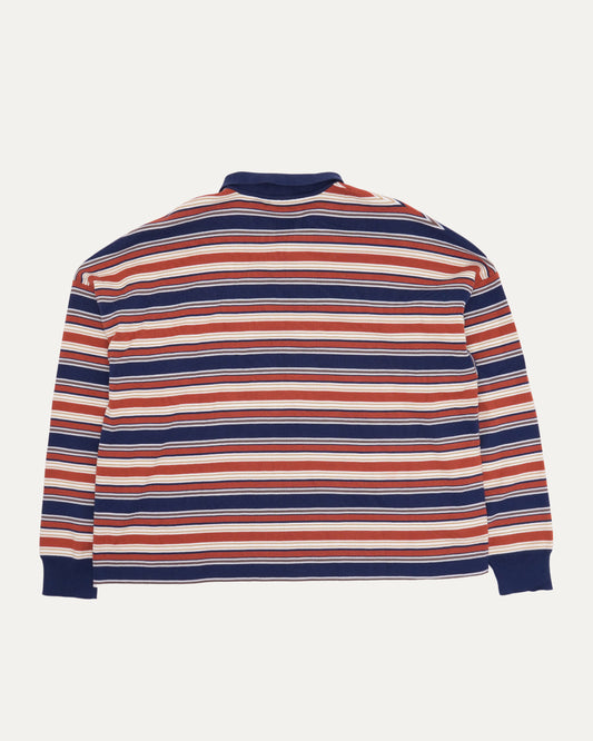 Triomphe Loose Striped Long Sleeve Polo