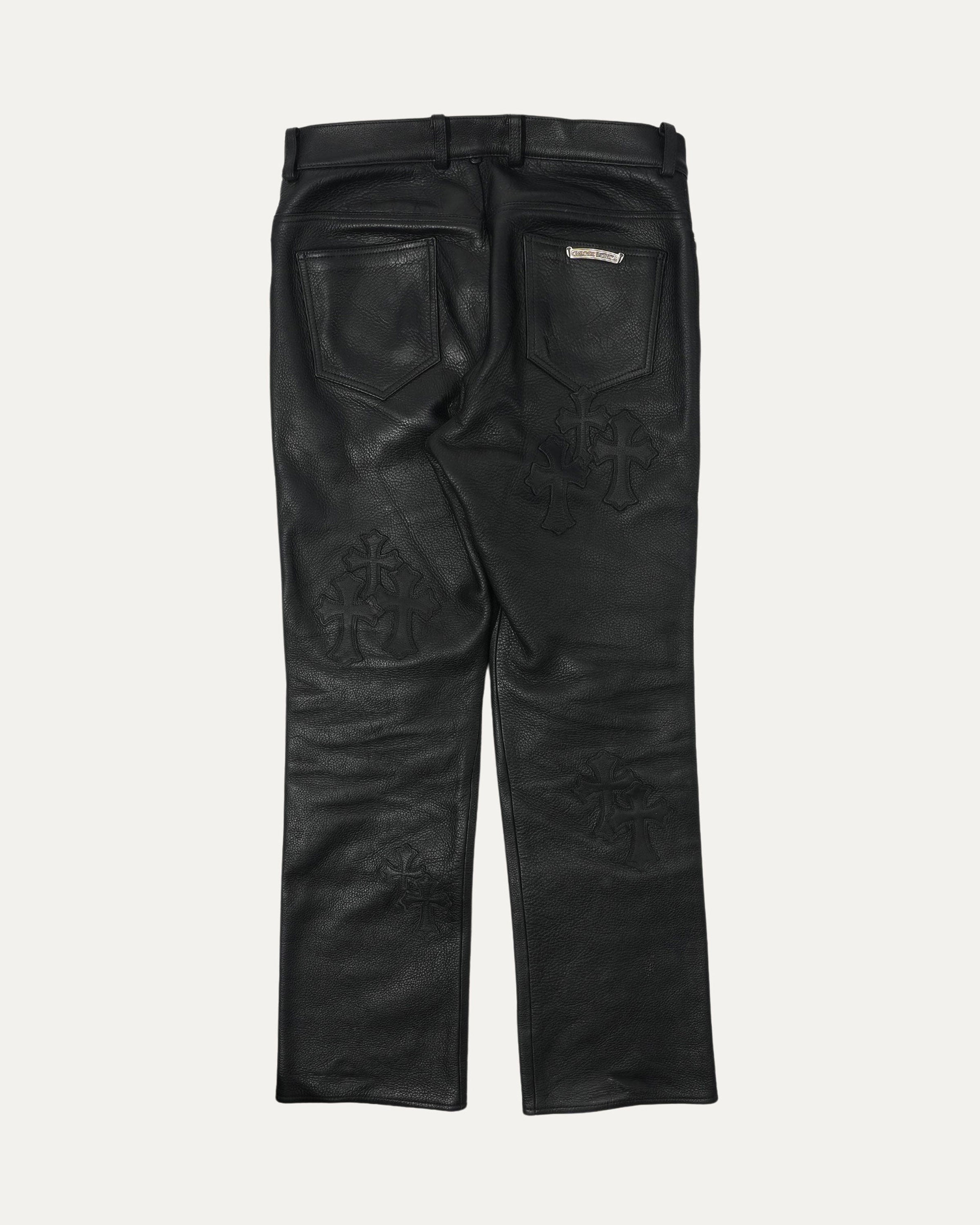 Cross Patch Leather 5 Pocket Pants